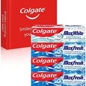 Colgate Kit Max Fresh y Max White, Pasta de Dientes, Pack 3 Uds Max Fresh x 75ml + 1 Ud