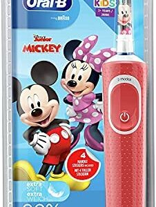 Oral-B Kids Mickey - Cepillo de dientes eléctrico para niños a partir de 3 años, 2 modos