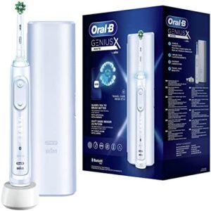 Oral-B Genius X Cepillo Eléctrico Blanco, 1 Mango Premium con Inteligencia Artificial, 1