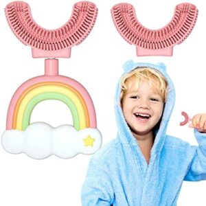 Runmeihe® Cepillo de Dientes para Bebe en Forma de U, Limpieza de Dientes de 360°,