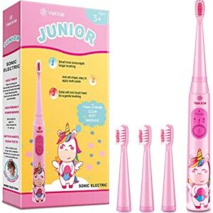 Vekkia Sonic cepillo de dientes eléctrico recargable para niños, 3 modos con memoria,