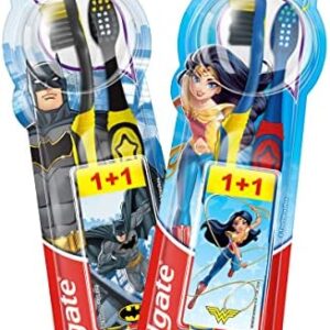 Colgate Cepillo de Dientes Suave para Niños de Batman o Wonder Woman, Envío Aleatorio de