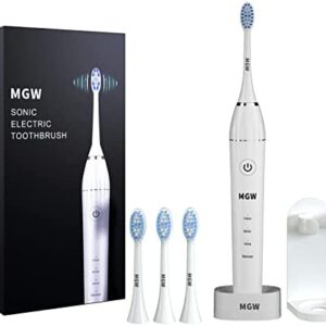 MGW Cepillo de dientes eléctrico Sonic Cepillo de dientes sónico, 4 modos con 4 cabezales