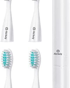 Cepillo de dientes eléctrico de viaje con 4 cabezales de repuesto, Cepillo de dientes