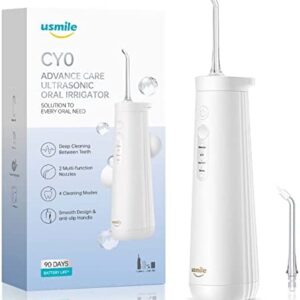 usmile Ultrasonic Irrigador Dental Portátil, 200ML Irrigador Bucal con 4 Modos de Limpieza