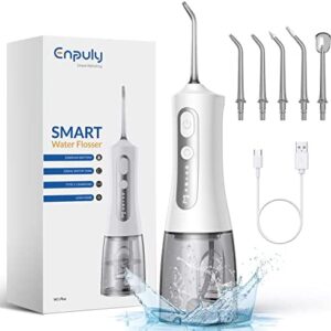 ENPULY Irrigadores Bucales Portatil, Irrigador Dental Eléctrico 2000mAh, 30-40 días de uso