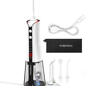 TUREWELL YXY-803 Irrigadores Bucales,Irrigador Dental Portatil con 300ML Tanque, 6 Modos y