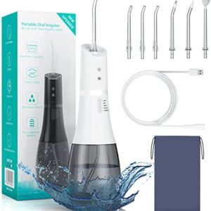 Irrigador Bucal Portatil Profesional,Sanpintech Irrigador Dental con 6 Boquillas 5 Modos,