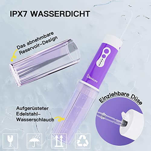 Irrigador bucal inalámbrico IPX7 impermeable irrigador bucal eléctrico con 200 ml depósito - Imagen 4