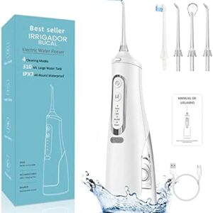 Irrigador Dental Portatil Recargable - Irrigador Bucal Inalambrico con Tanque de agua 310
