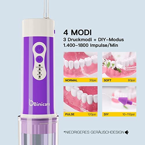 Irrigador bucal inalámbrico IPX7 impermeable irrigador bucal eléctrico con 200 ml depósito - Imagen 5