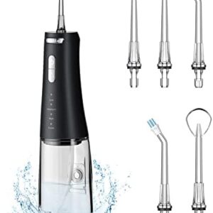 NICEBLE Flosser de agua inalámbrico con 4 modos, 5 puntas, portátil y recargable para agua