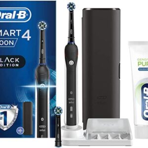 Oral-B Cepillo de dientes eléctrico recargable Smart 4 4500 CrossAction, negro, 3 modos de