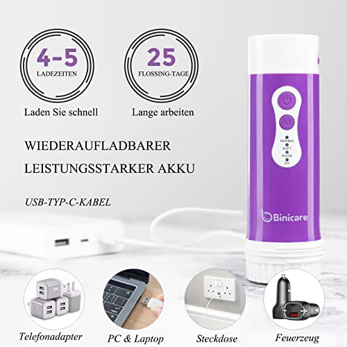 Irrigador bucal inalámbrico IPX7 impermeable irrigador bucal eléctrico con 200 ml depósito - Imagen 6