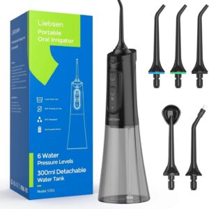 Liebssen Irrigador Bucal para limpieza de dientes Cepillos para dentaduras Operación con