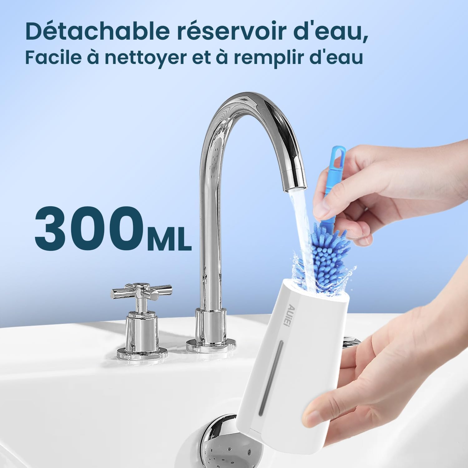 AUIEI Jet Dental Hydropulsor Portable Water Flosser, irrigador oral 5 modos y 8 boquillas, - Imagen 7