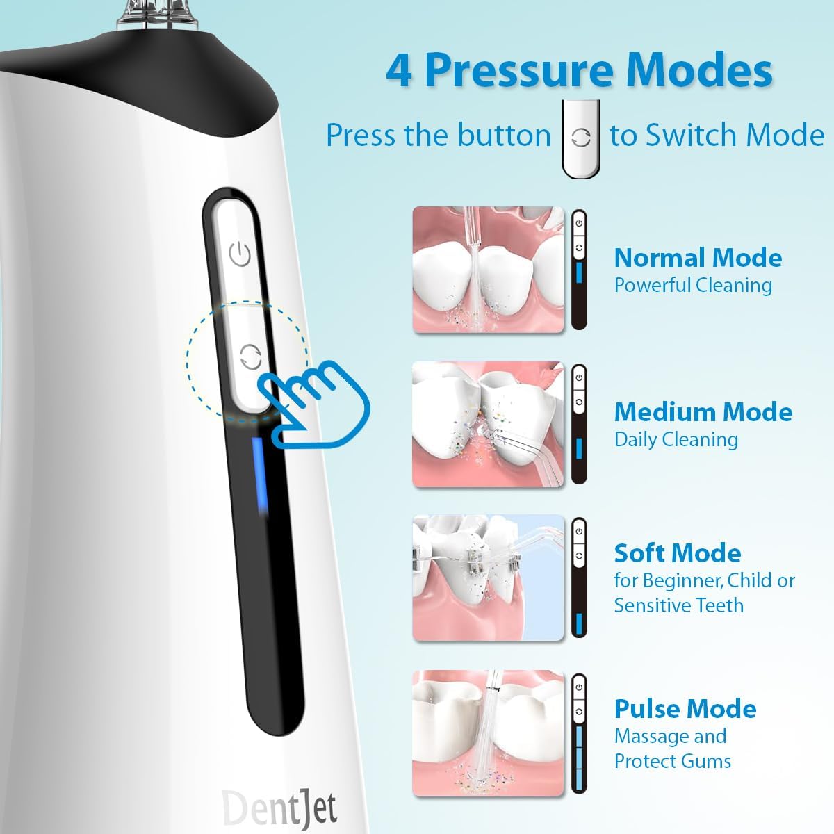 Irrigador Bucal Recargable Irrigador Dental Portátil, Hilo Dental Electrónico Para Sus - Imagen 3