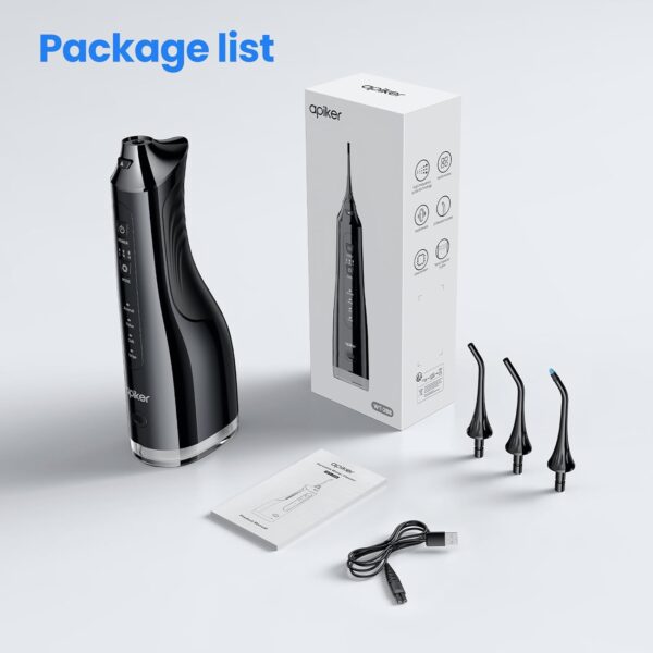 Apiker Irrigador Bucal Portatil 310ML,Irrigador Dental Portatilcon 2 Boquillas,Irrigador - Imagen 8