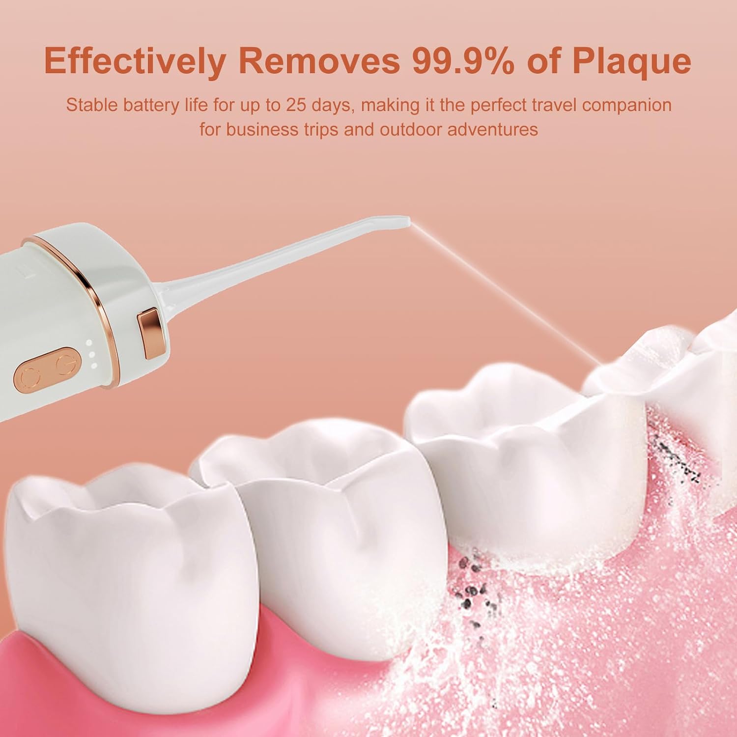FIRE BULL Irrigador Bucal, Limpiador Dental Eléctrico Portátil con 3 Modos de Limpieza, - Imagen 5