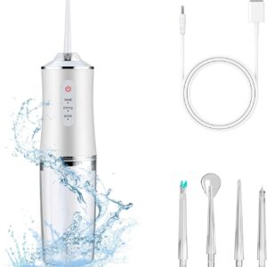 Irrigador dental eléctrico inalámbrico para dientes, 3 modos, 4 puntas de chorro, limpieza