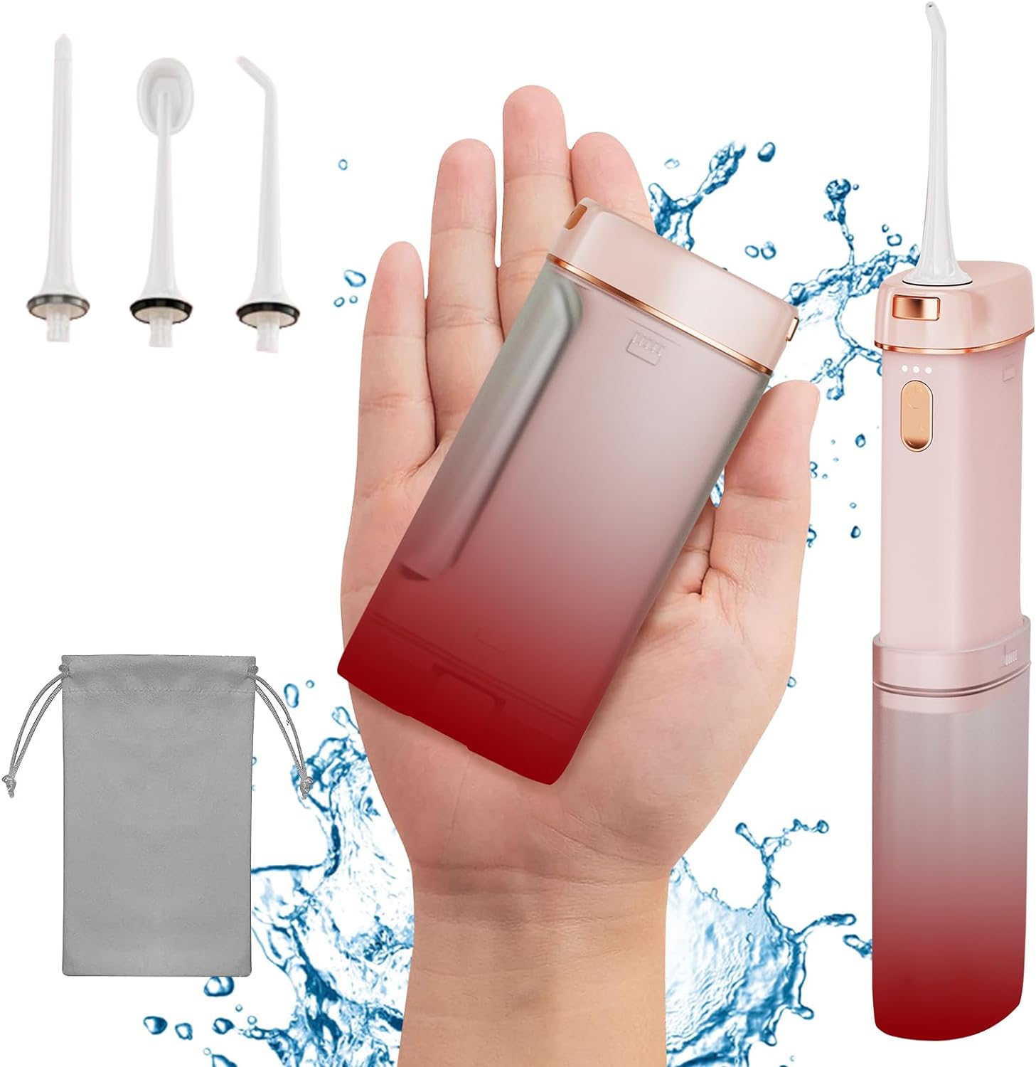 FIRE BULL Irrigador Bucal, Limpiador Dental Eléctrico Portátil con 3 Modos de Limpieza,
