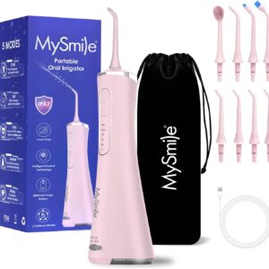 MySmile Irrigador dental de agua para dientes, irrigador oral inalámbrico, 5 modos de