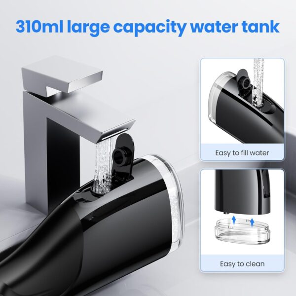 Apiker Irrigador Bucal Portatil 310ML,Irrigador Dental Portatilcon 2 Boquillas,Irrigador - Imagen 3