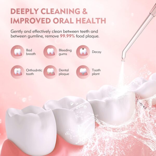 300mL Water Flosser con 4 Modos 6 Puntas de Chorro,Irrigador Oral Dental para Casa y Viaje - Imagen 4