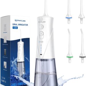 Irrigador bucal recargable, limpiador dental eléctrico portátil de 250 ml, 3 modos y 4